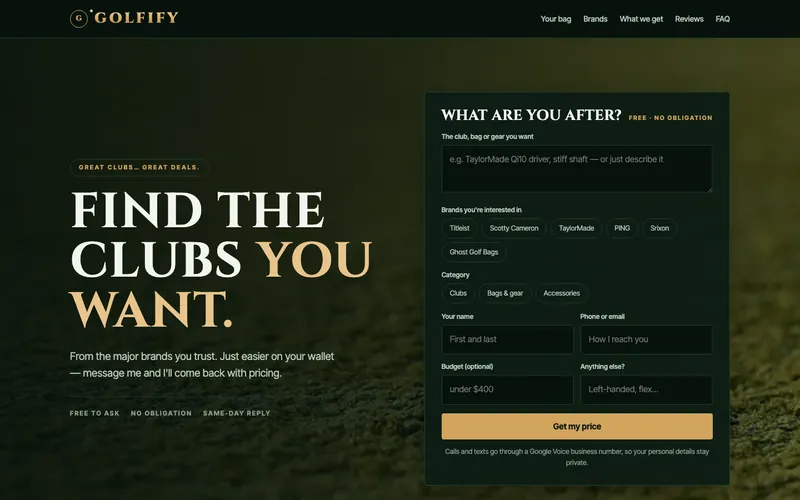 Golfify website