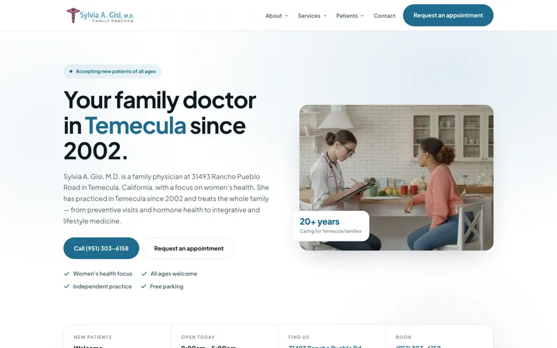 Temecula Family Doctor website